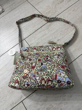 Vera Bradley Light Green Floral & Multicolor Crossbody Bag..peanuts theme ..nwt
